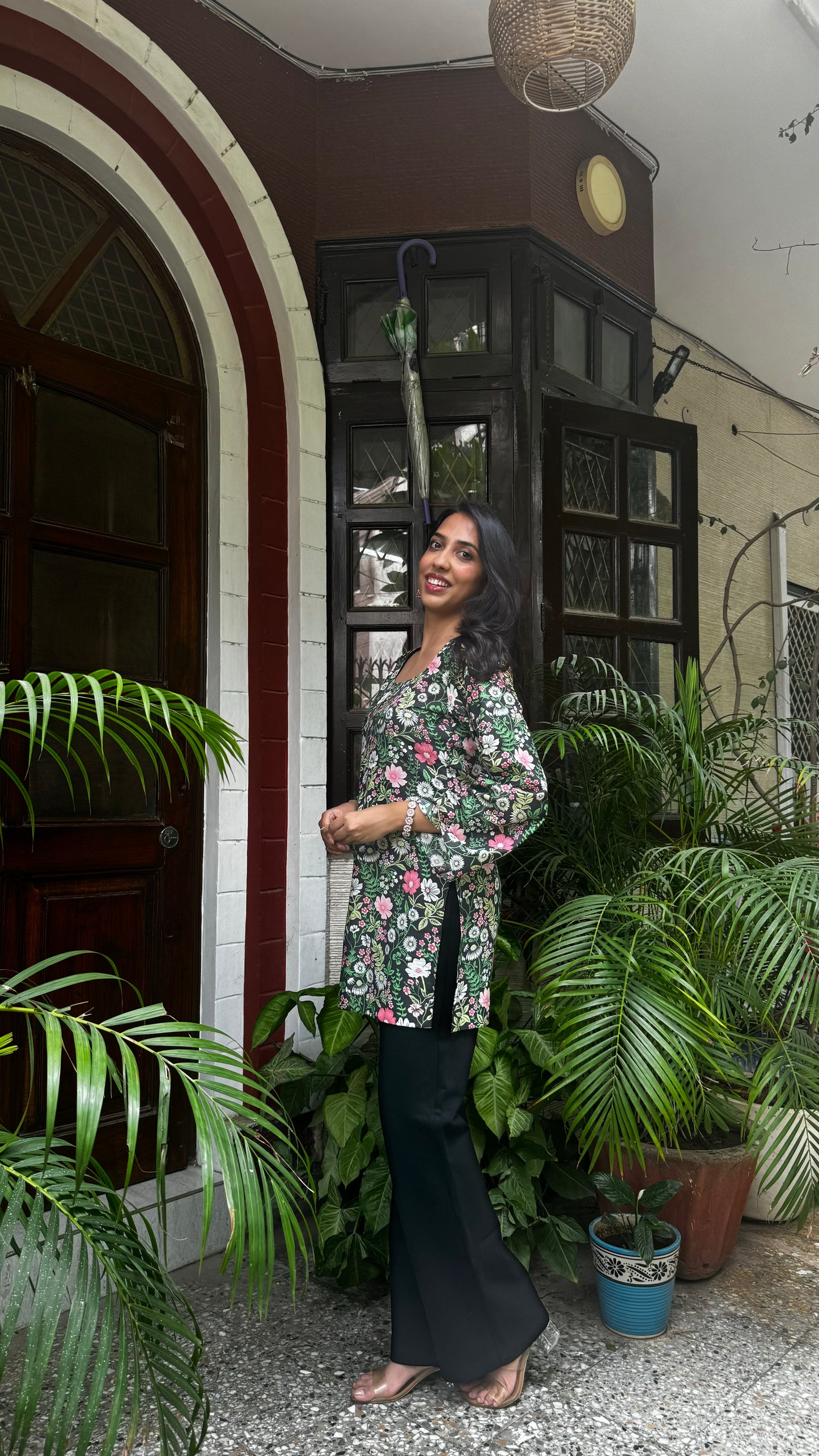 Seashore Shell Kurti (Premium Collection) - Black