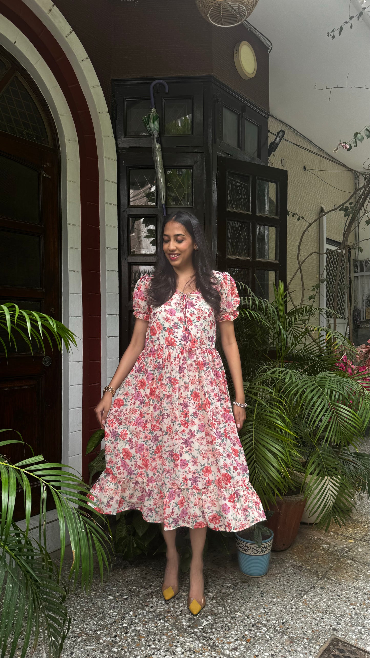 Pretty Girlie Georgette Dress - Pink (Premium Collection)