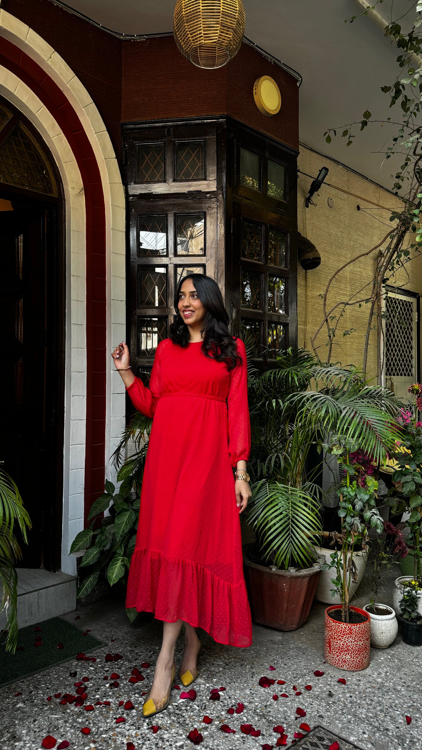 Dreamy Drapes Dress- Red (Luxe Collection)