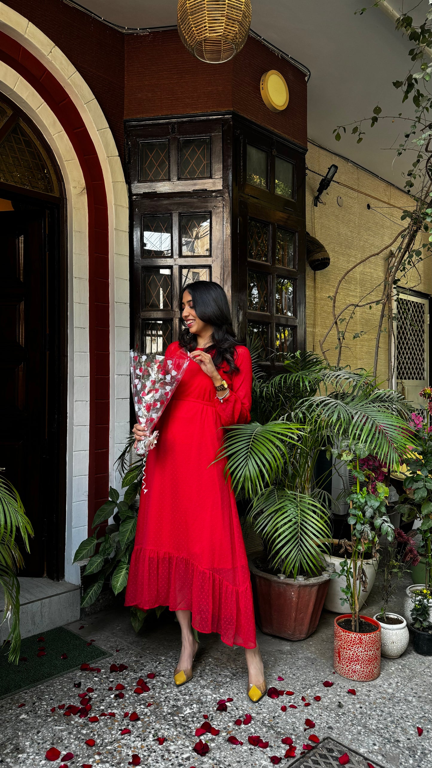 Dreamy Drapes Dress- Red (Luxe Collection)