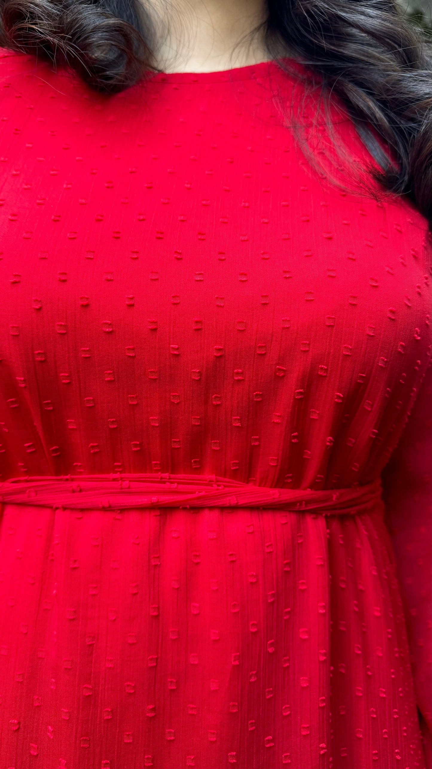 Dreamy Drapes Dress- Red (Luxe Collection)