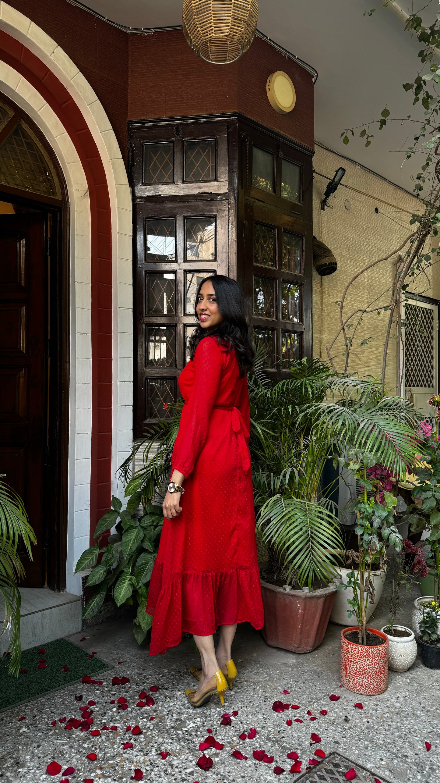 Dreamy Drapes Dress- Red (Luxe Collection)