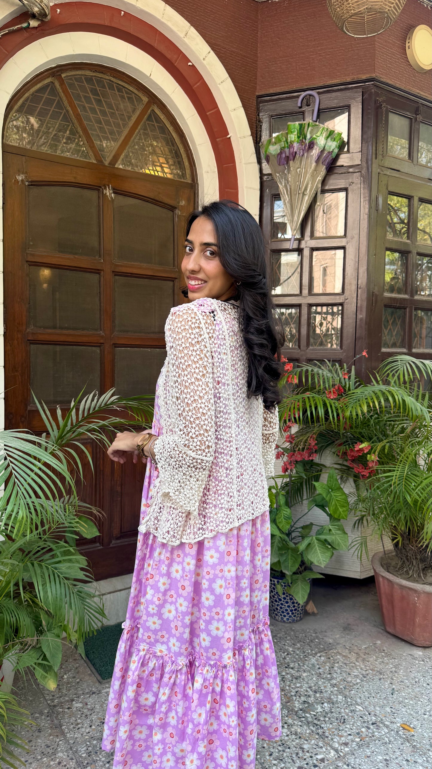 Cloud Lace Shrug - Cream (Free Size)