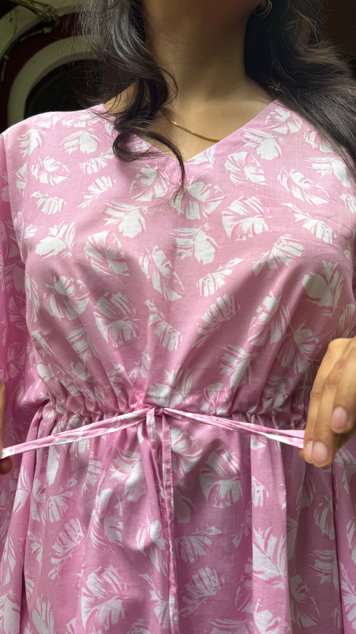 Butter Soft Cotton Kaftan Set (Premium Fabric) - Pink