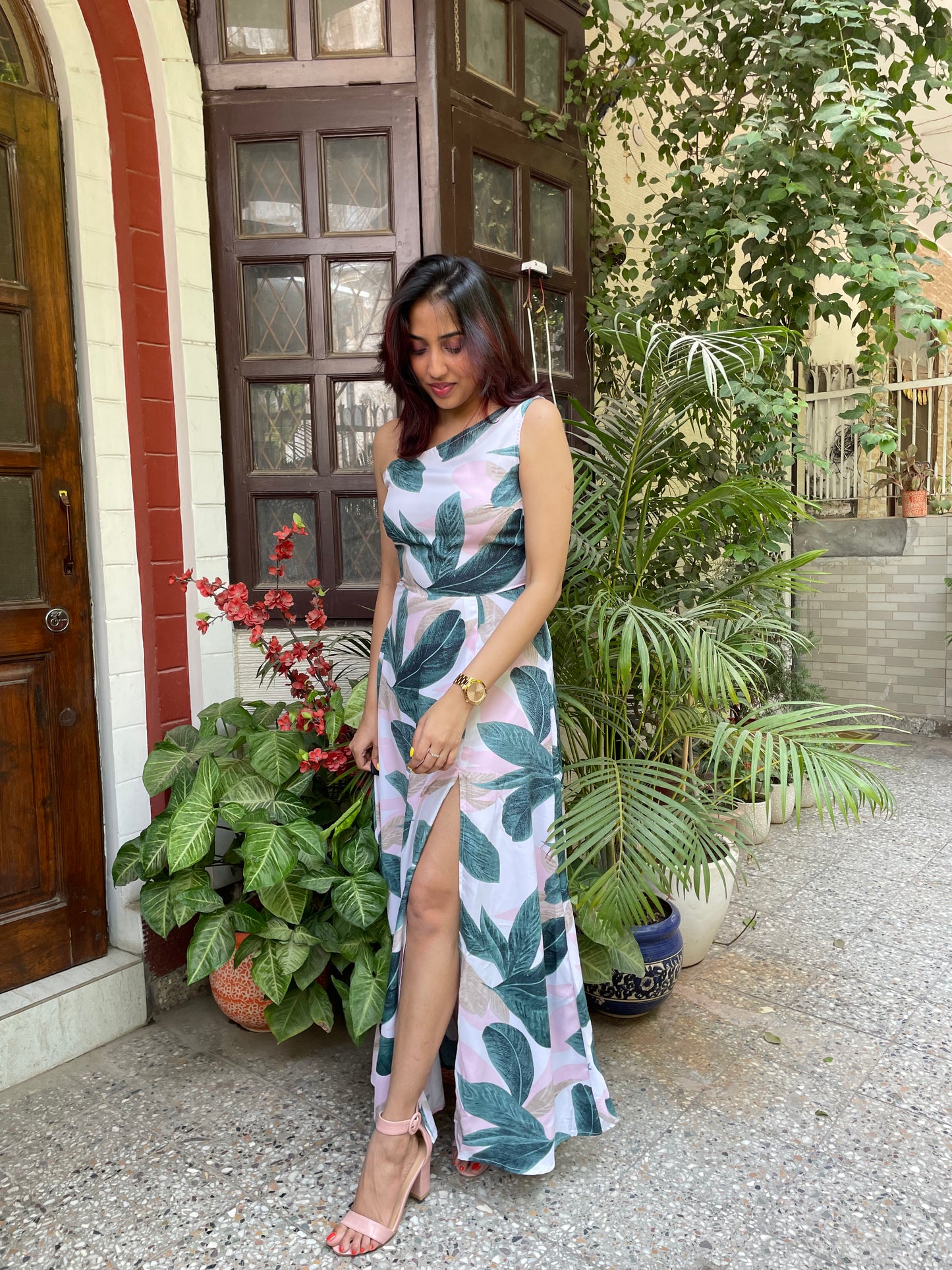 Olive One Shoulder Dress