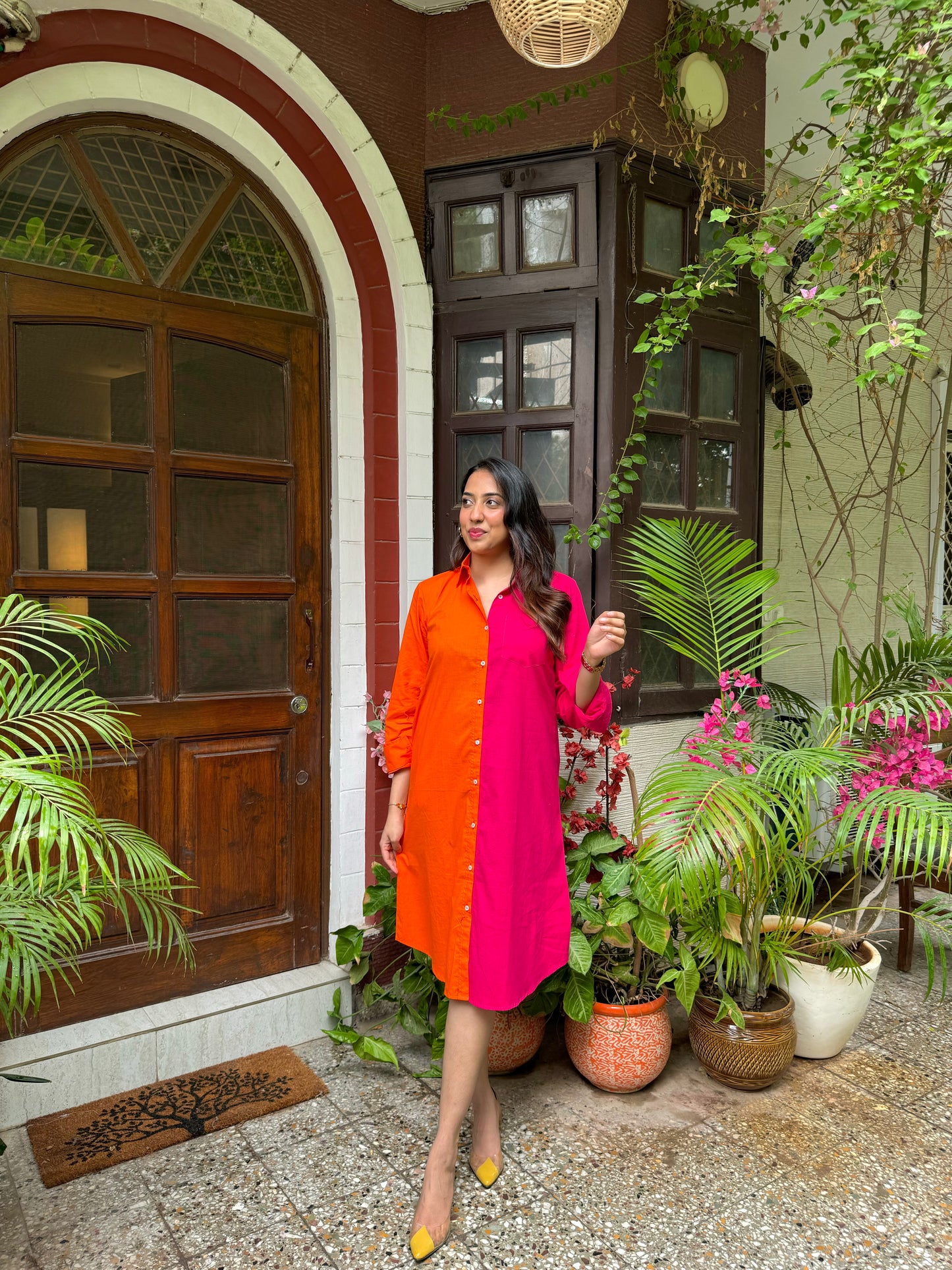 Halfsies Shirt Dress - Midi