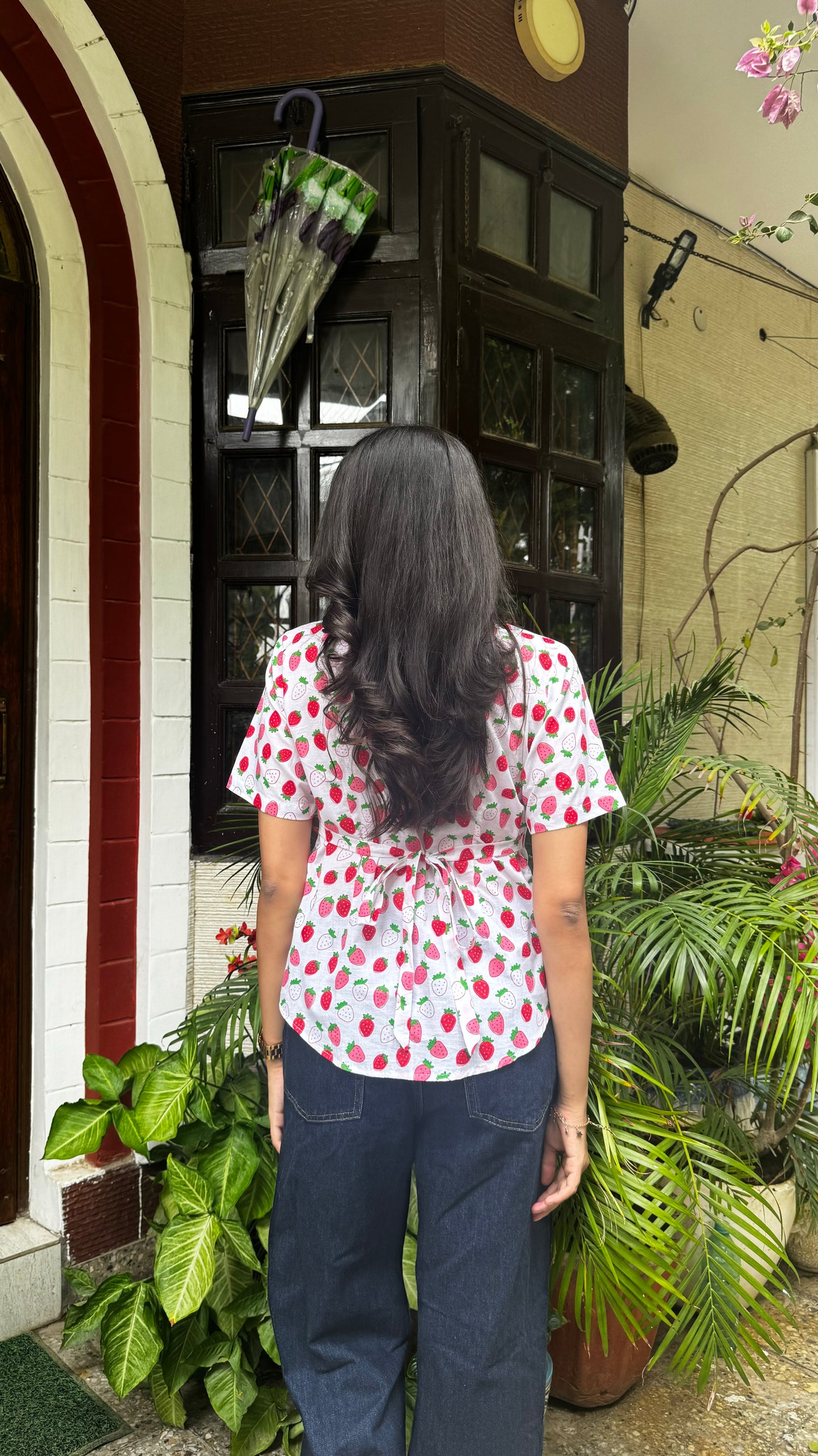 Belle Cotton Shirt - Strawberry