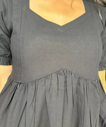 Maternity Splash of Color Cotton Maxi - Black