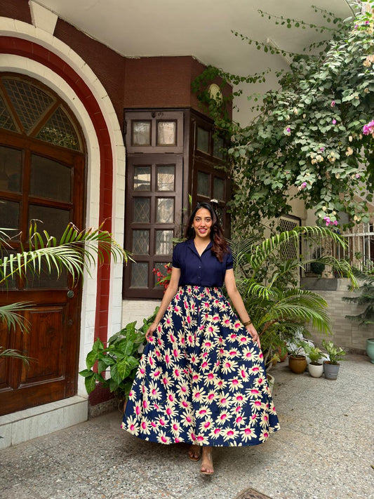 Ocean Printed Palazzo (Free Size)