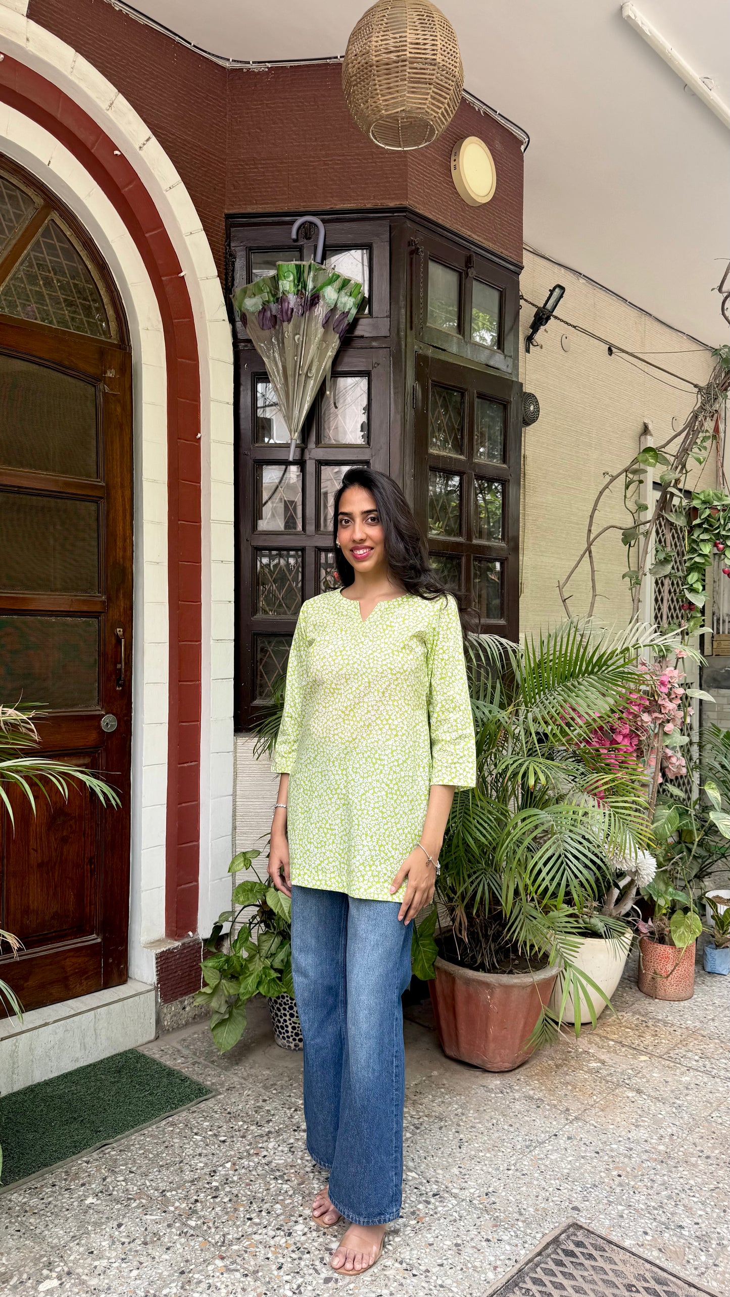 Cutie Cotton Kurti - Green