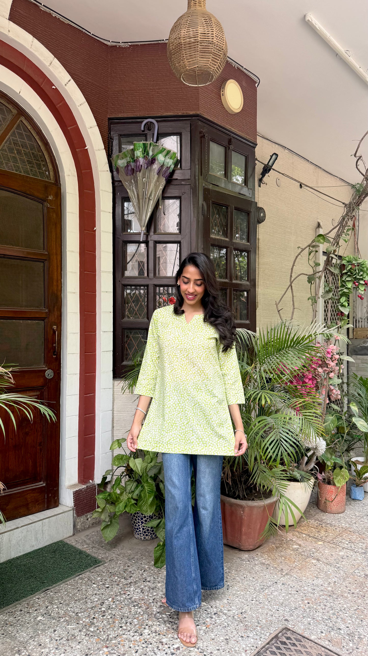 Cutie Cotton Kurti - Green