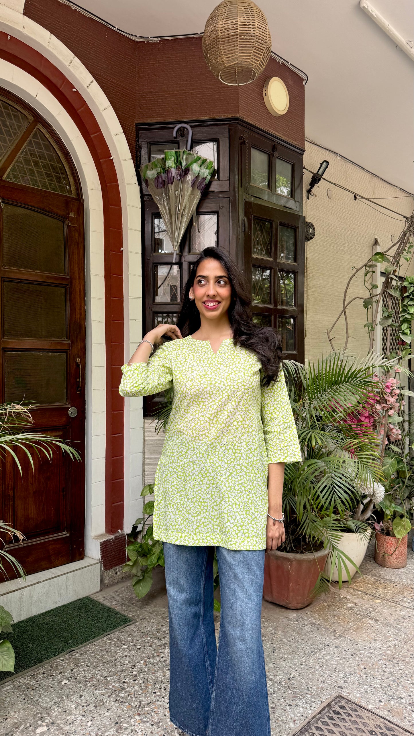 Cutie Cotton Kurti - Green