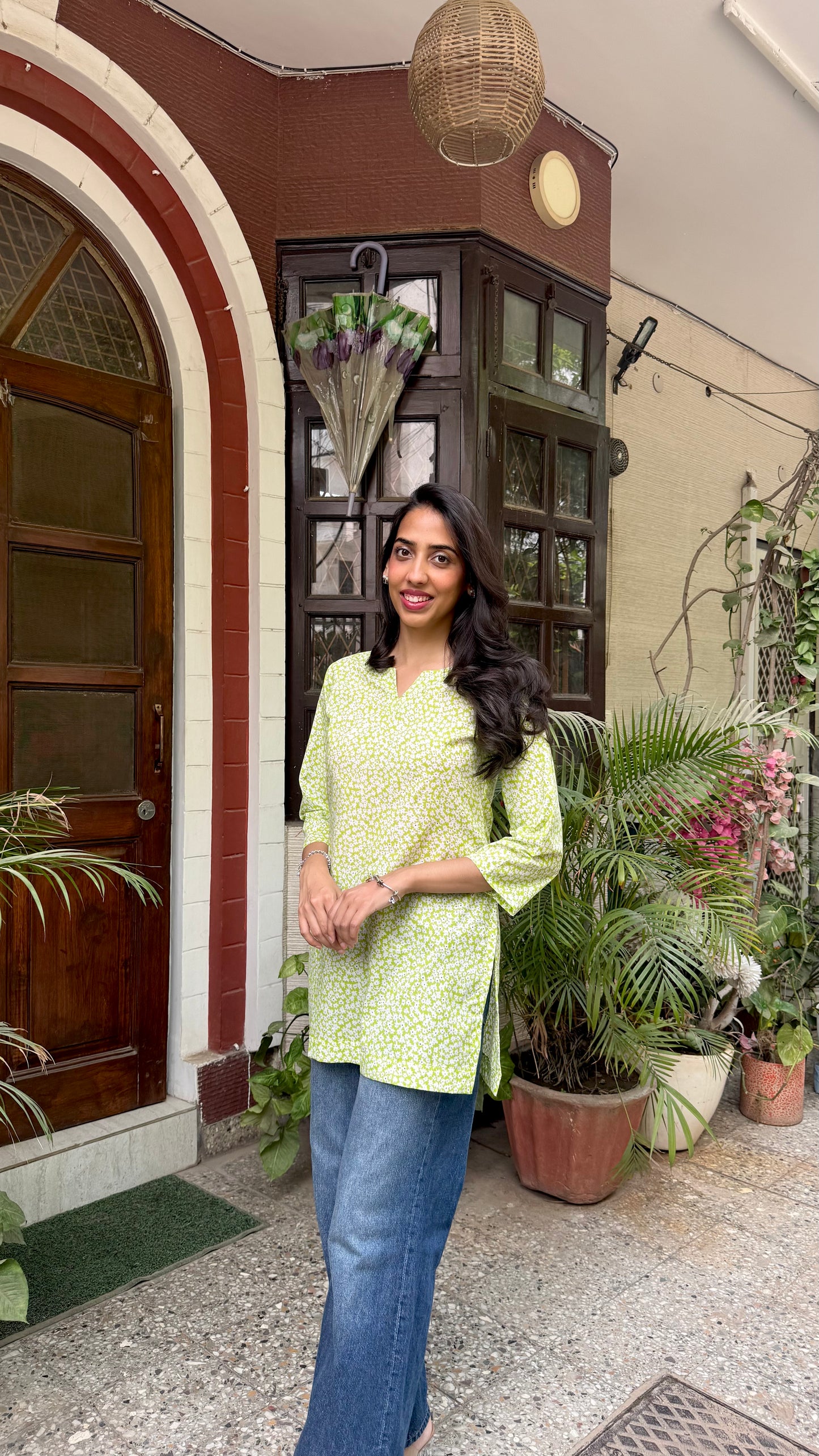Cutie Cotton Kurti - Green