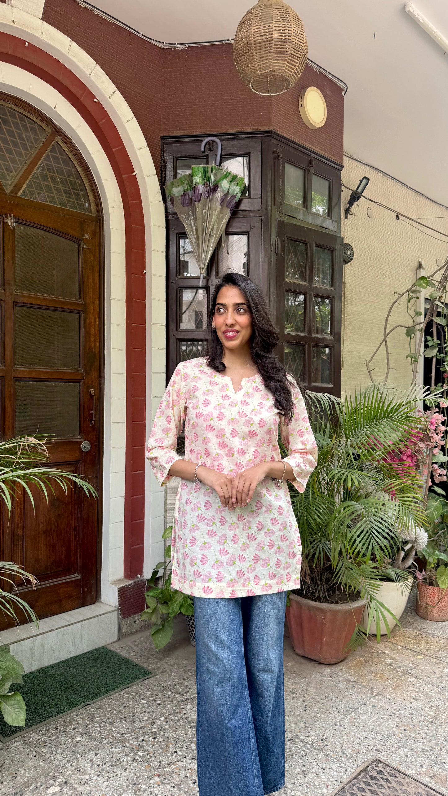 Cutie Cotton Kurti - Cream