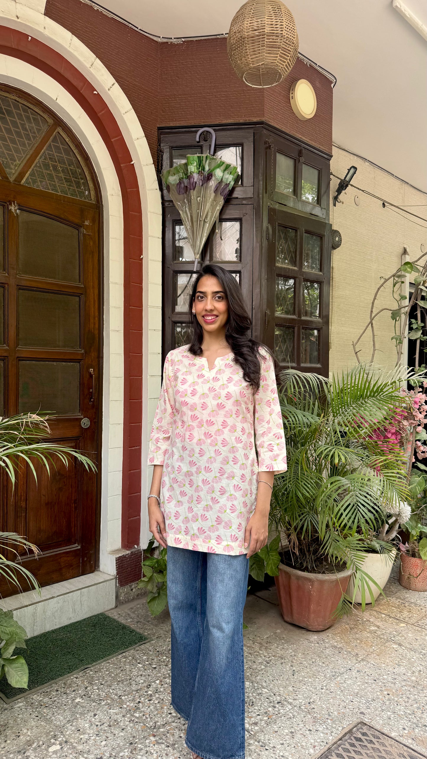 Cutie Cotton Kurti - Cream