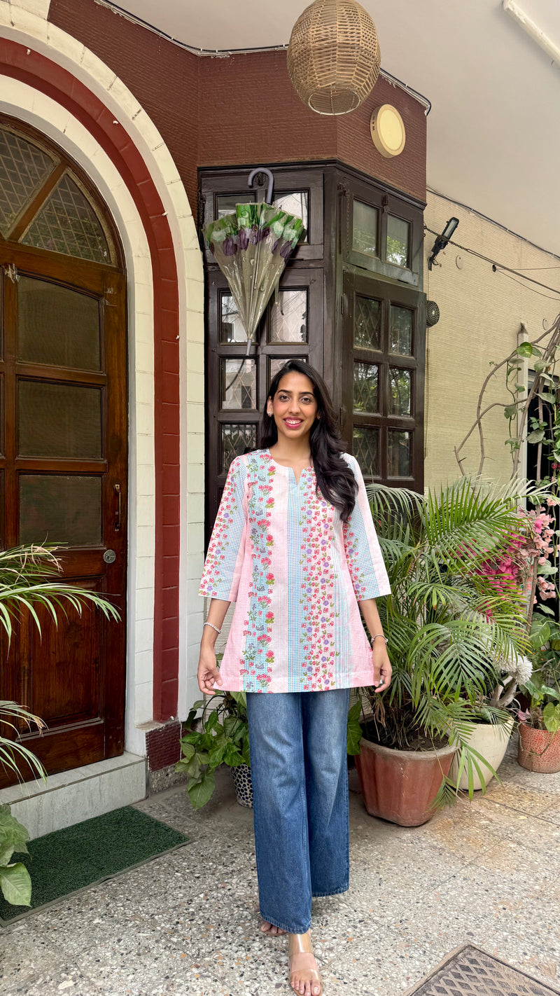 Cutie Cotton Kurti - Pink