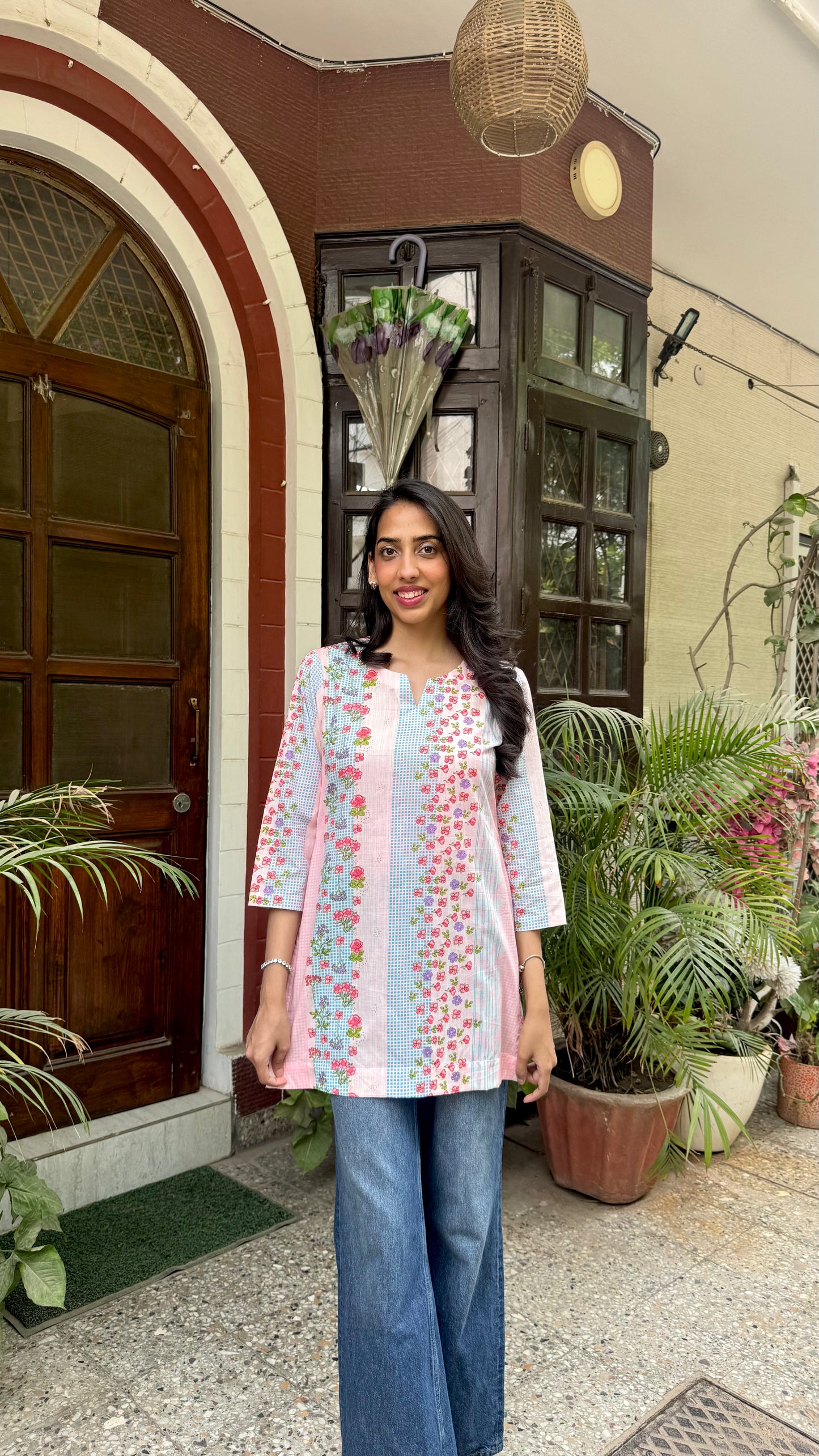 Cutie Cotton Kurti - Pink