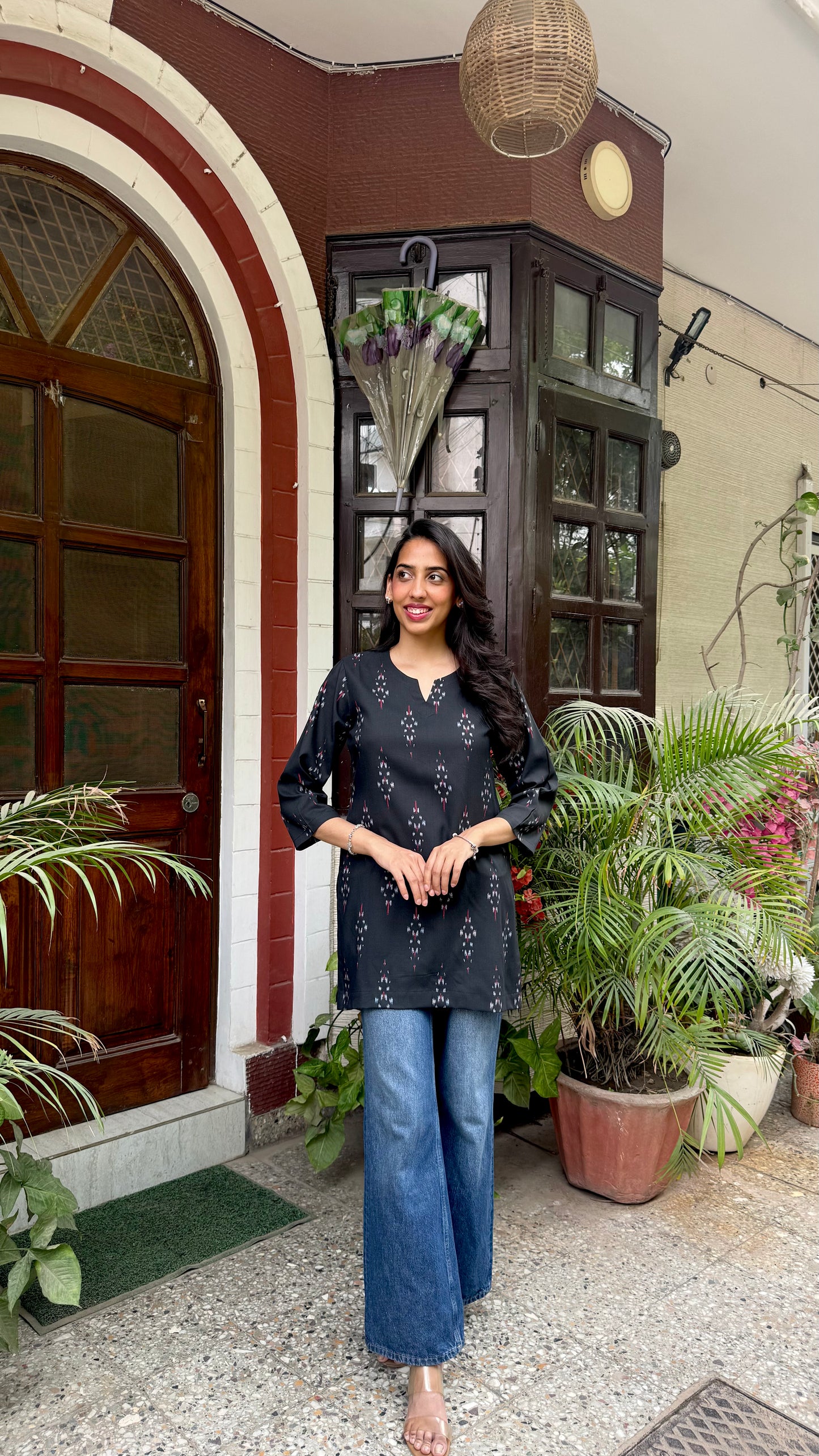 Cutie Cotton Kurti - Black