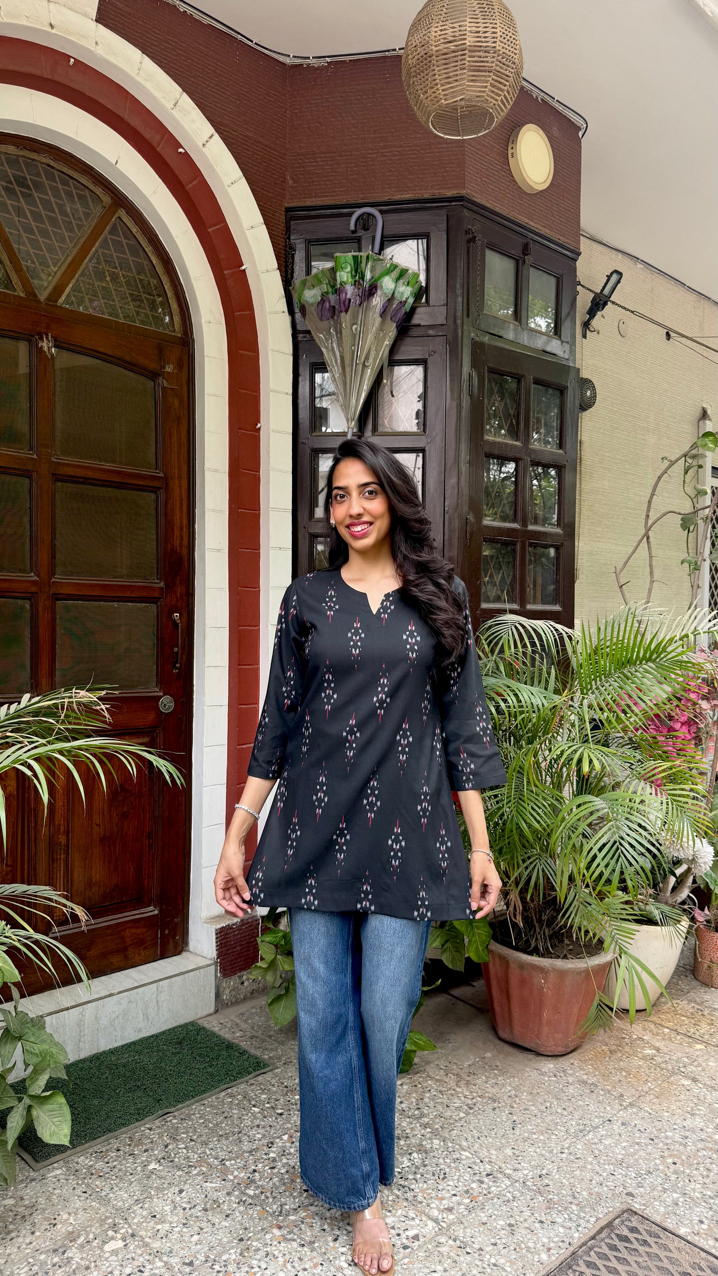 Cutie Cotton Kurti - Black