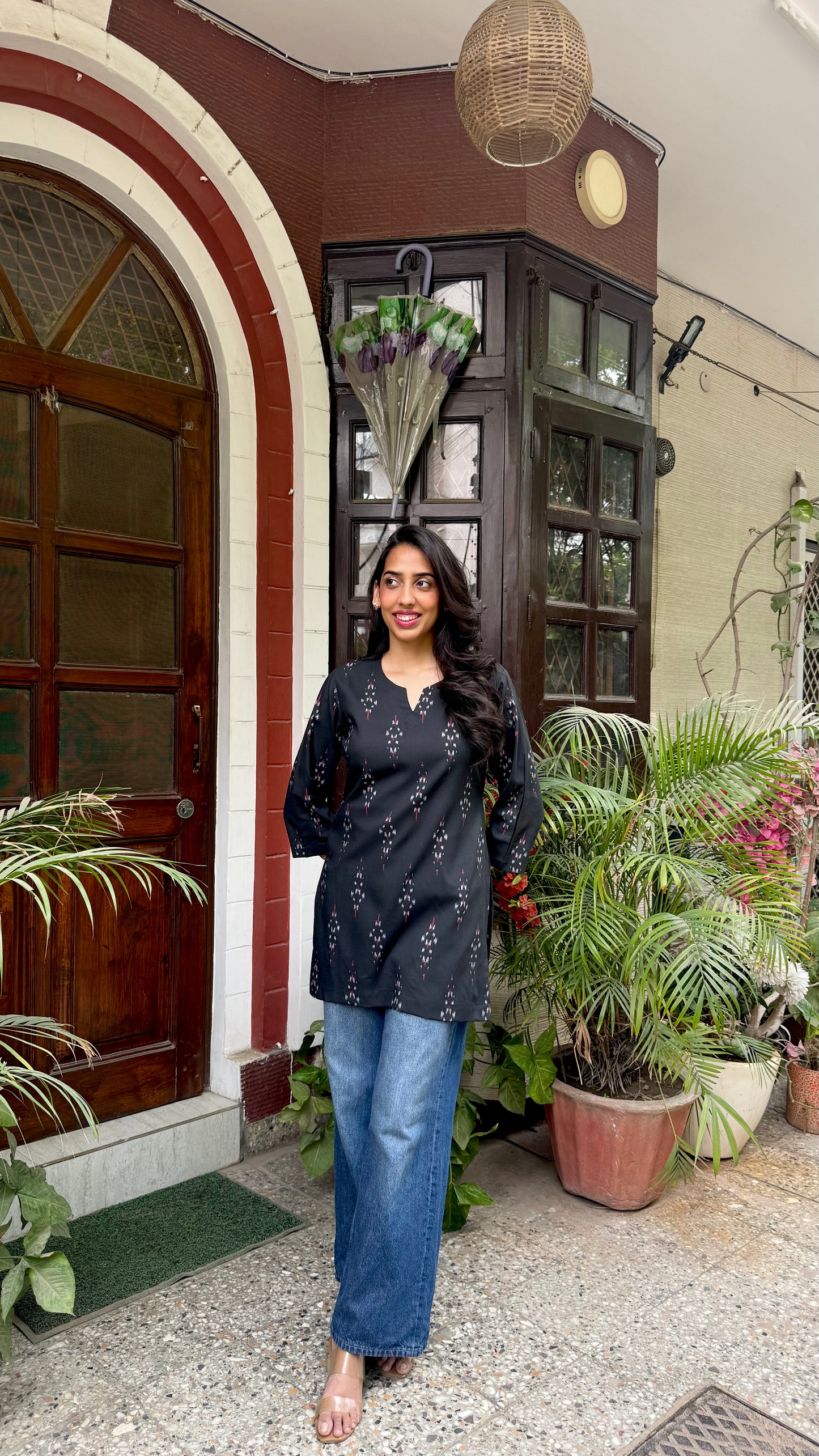 Cutie Cotton Kurti - Black