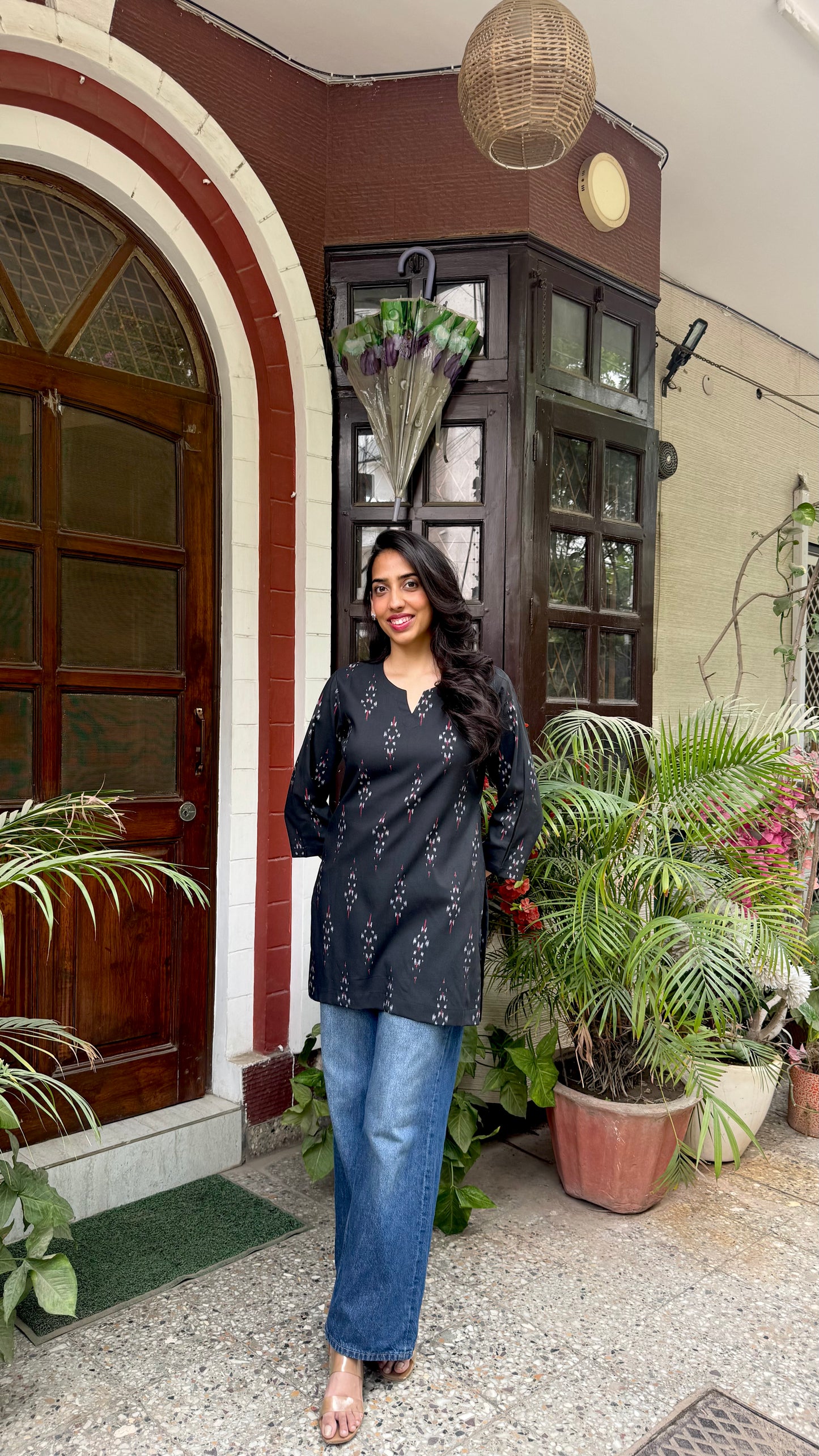 Cutie Cotton Kurti - Black