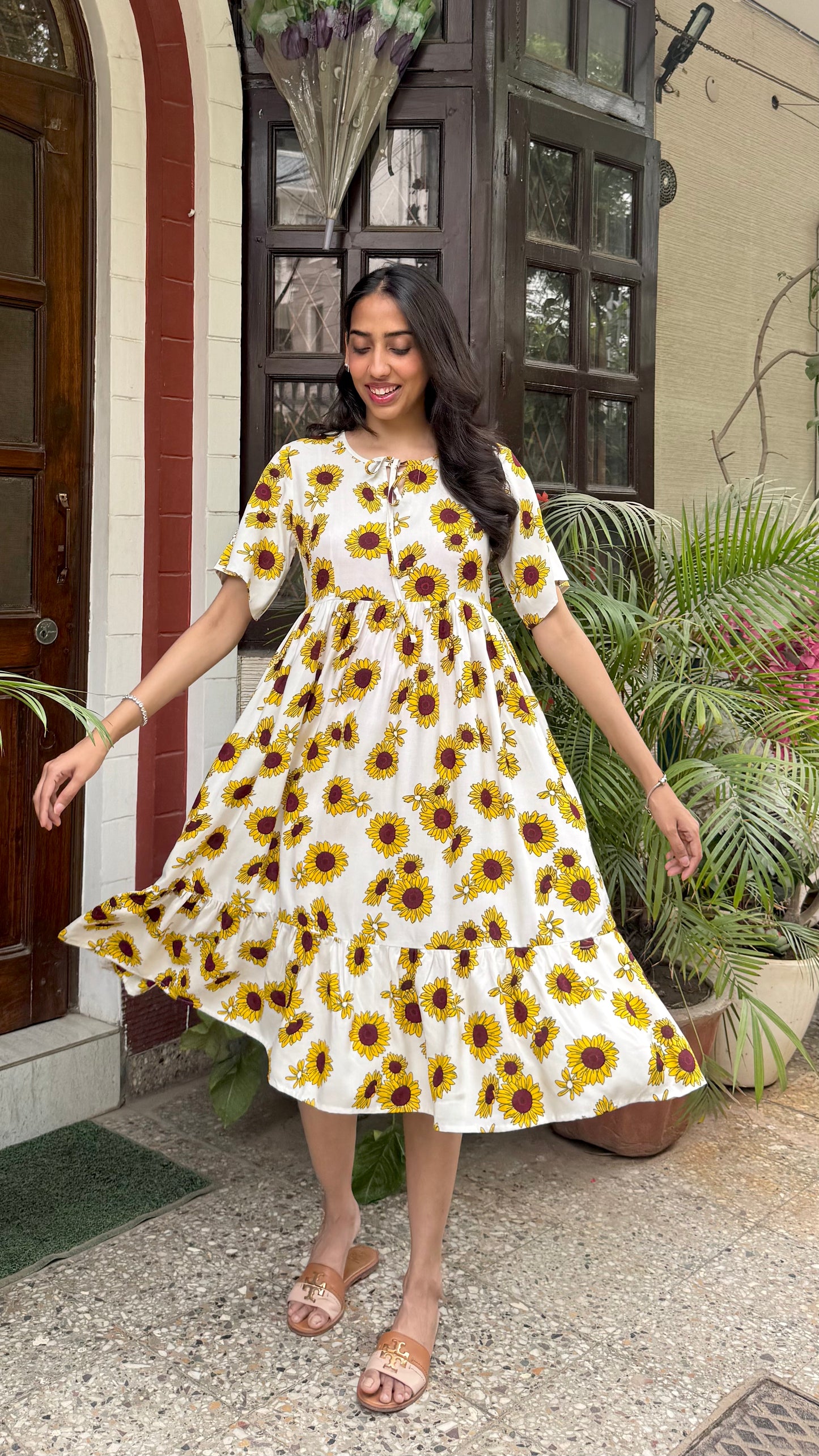 Sunflower Tiered Dress (Luxe Collection) - Midi