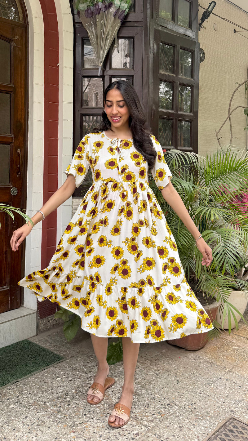 Sunflower Tiered Dress (Luxe Collection) - Midi