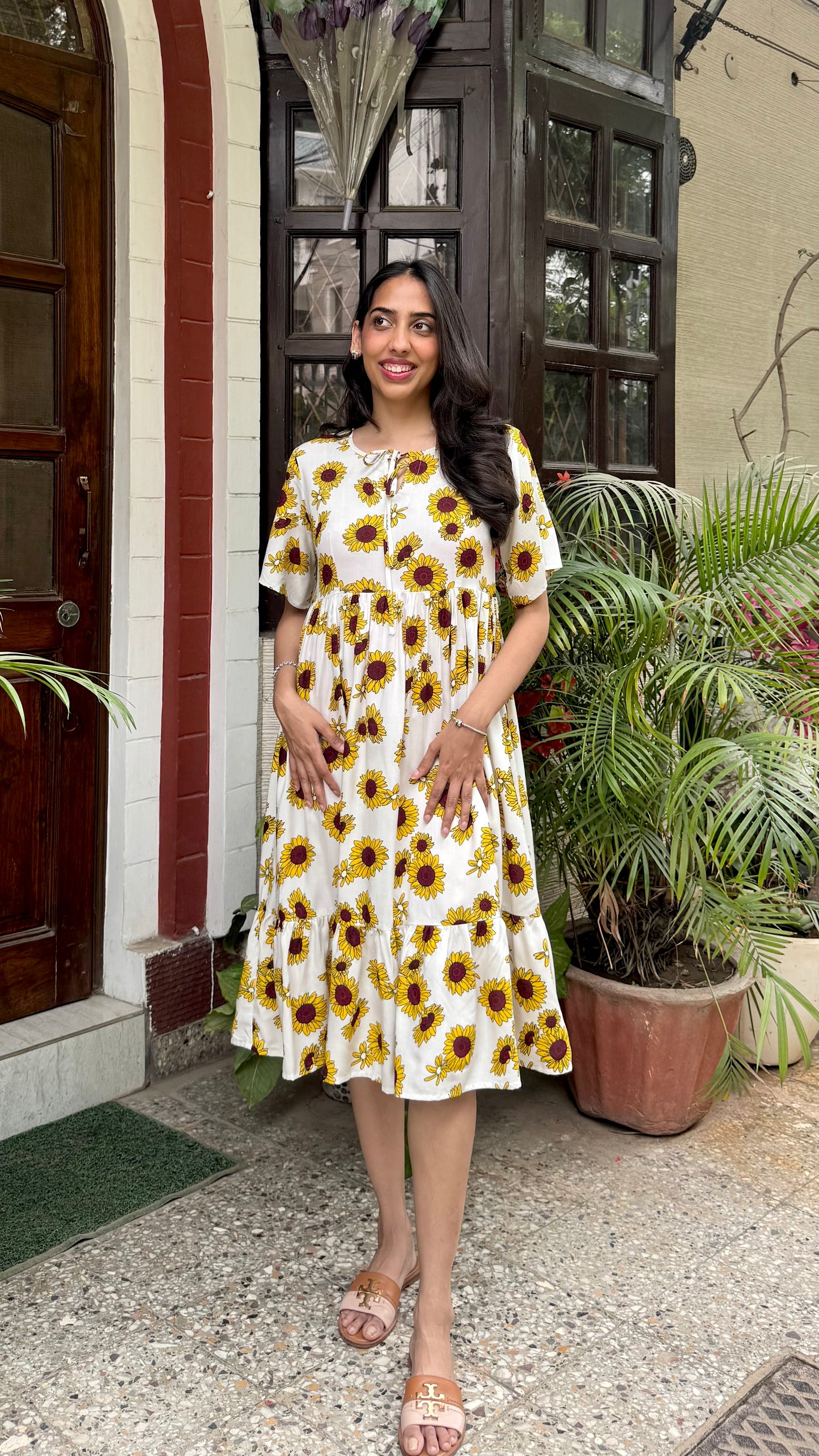 Sunflower Tiered Dress (Luxe Collection) - Midi