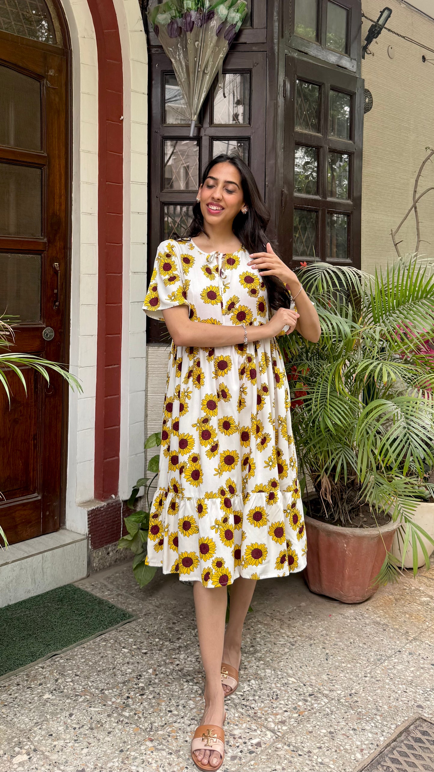 Sunflower Tiered Dress (Luxe Collection) - Midi