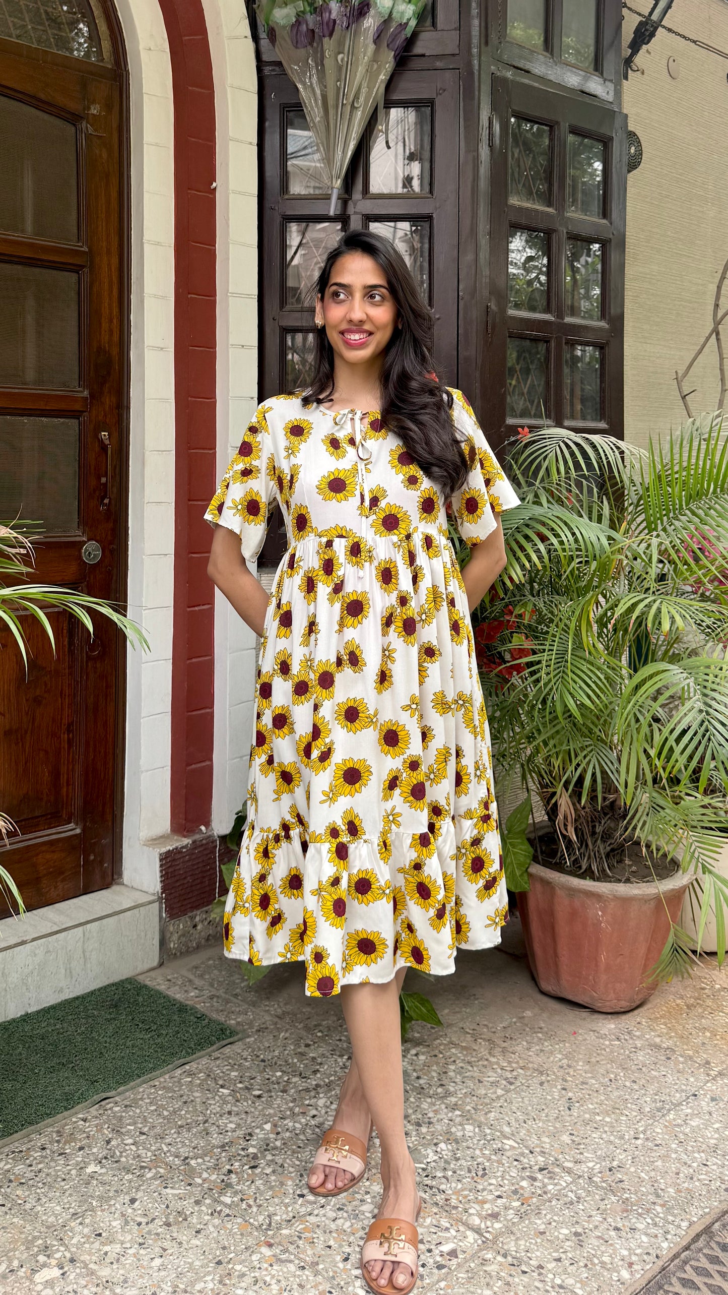 Sunflower Tiered Dress (Luxe Collection) - Midi