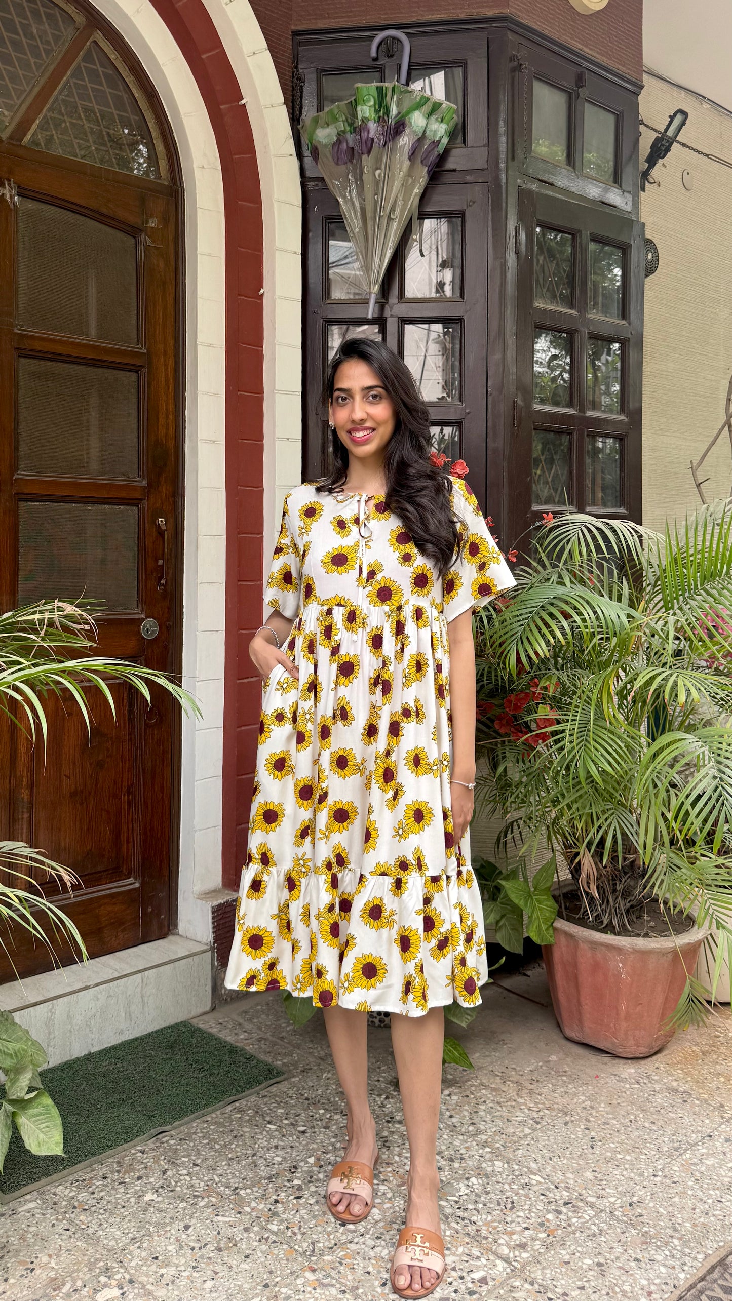 Sunflower Tiered Dress (Luxe Collection) - Midi