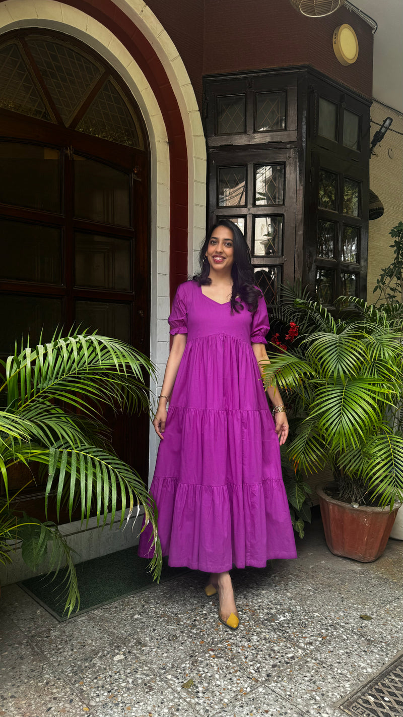 Maternity Splash of Color Cotton Maxi - Purple