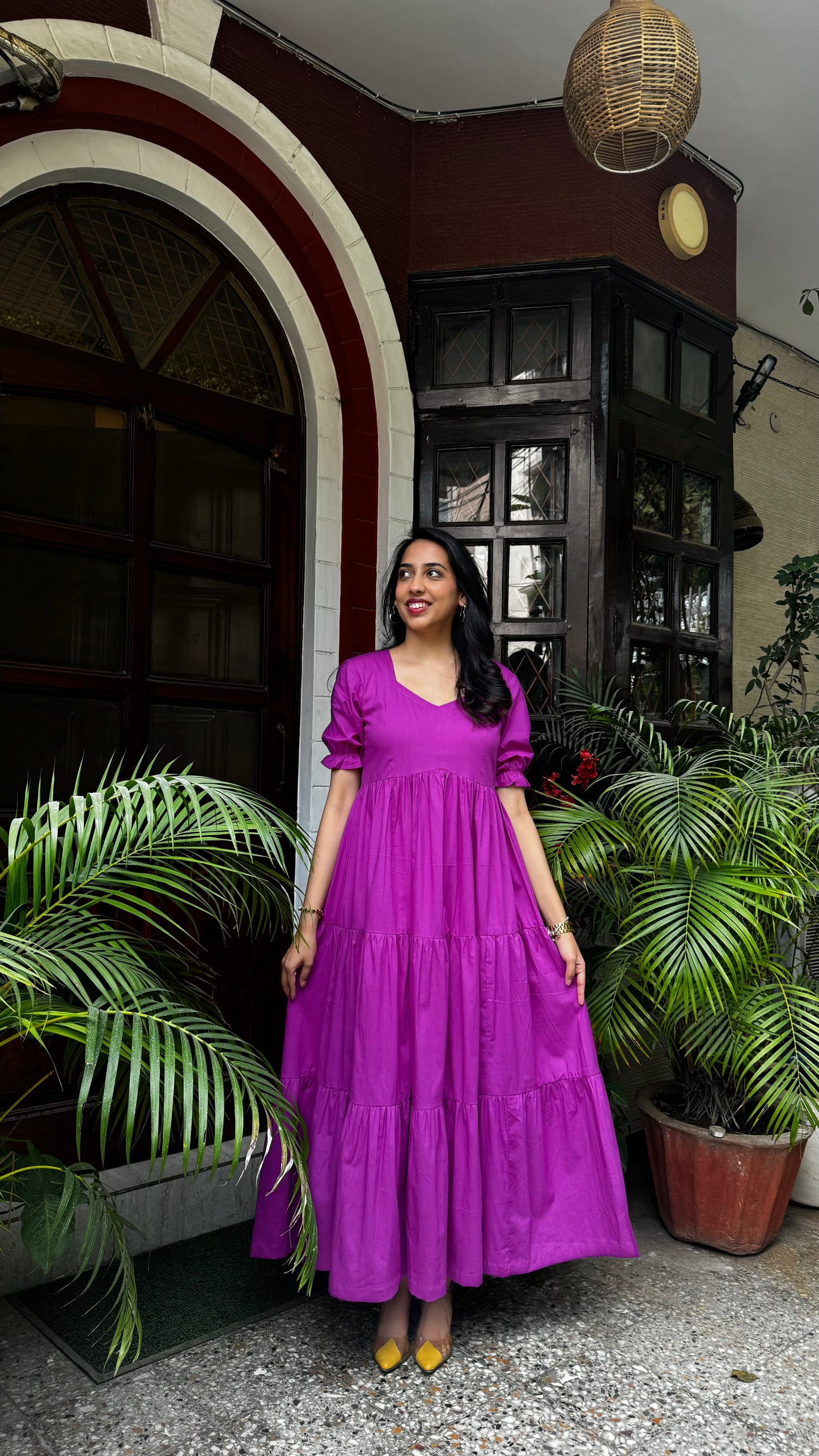 Maternity Splash of Color Cotton Maxi - Purple