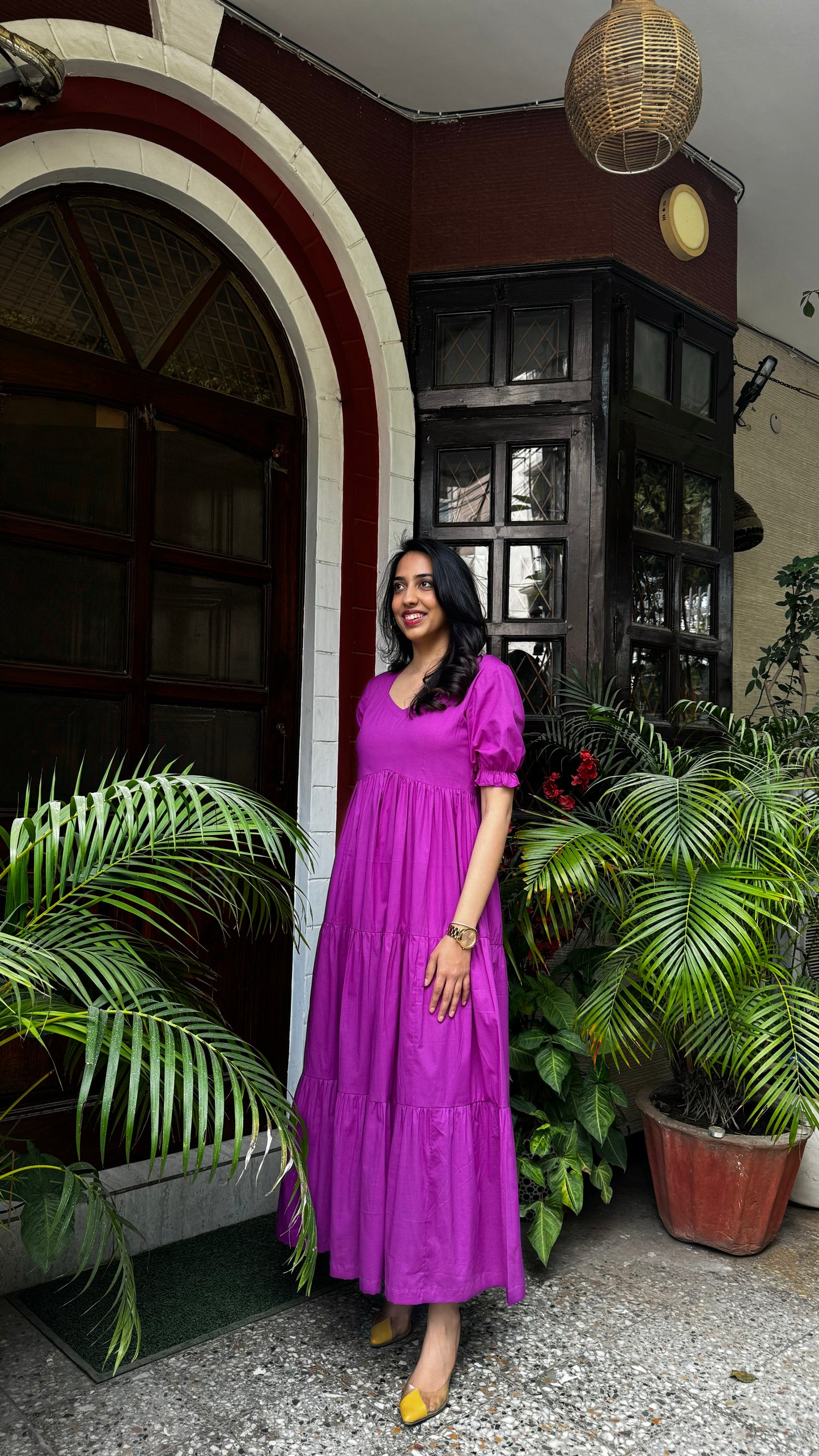 Maternity Splash of Color Cotton Maxi - Purple