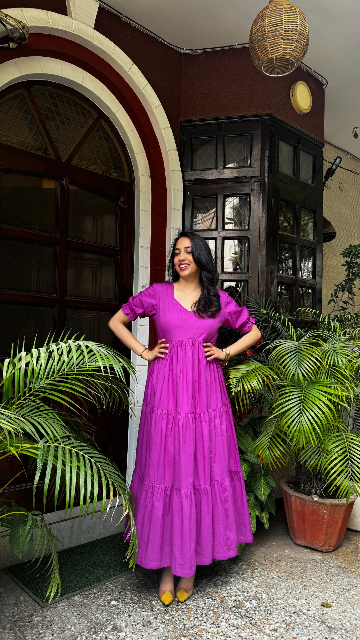 Maternity Splash of Color Cotton Maxi - Purple