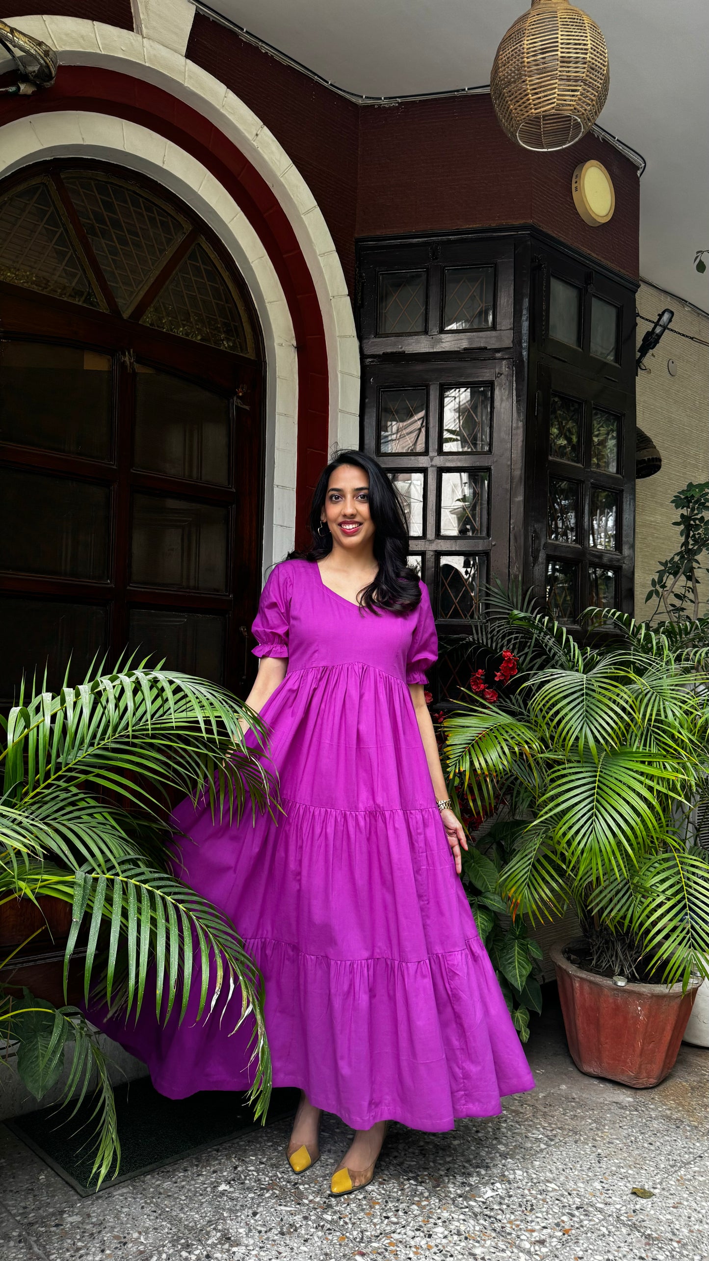 Maternity Splash of Color Cotton Maxi - Purple