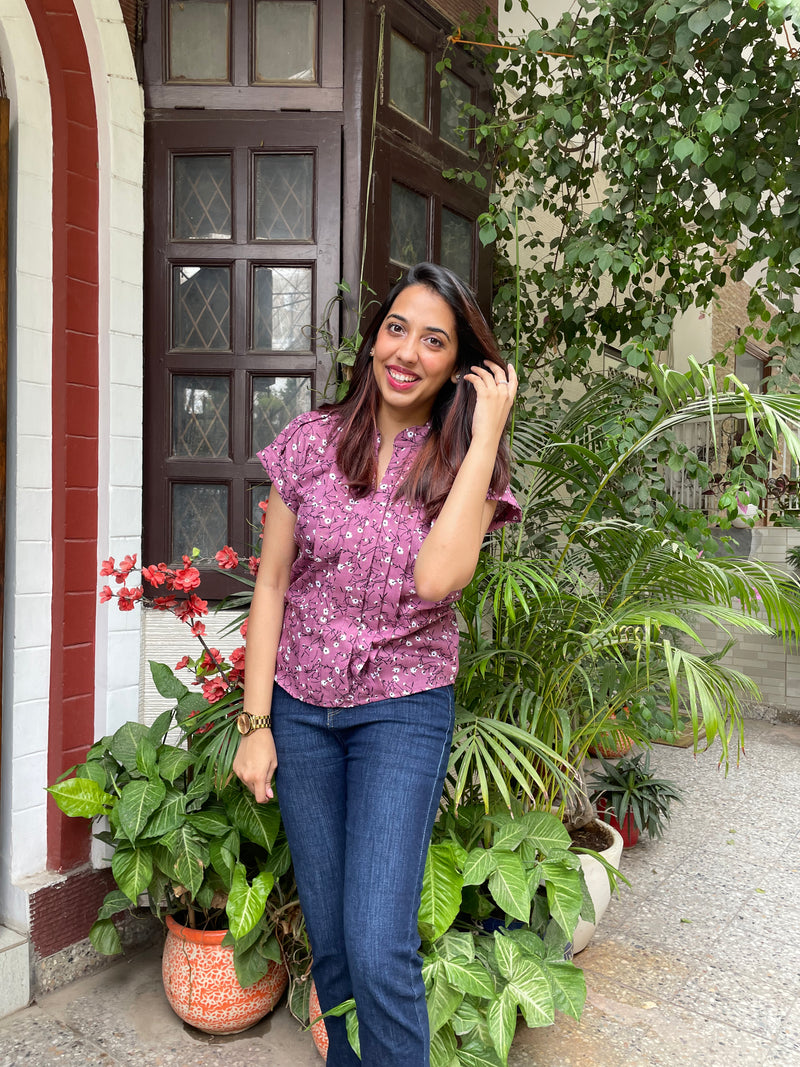 Comfort Cotton Top- Purple