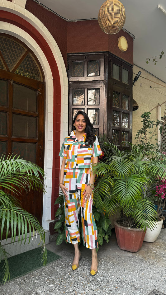 Squared Up Co-Ord Set - Orange