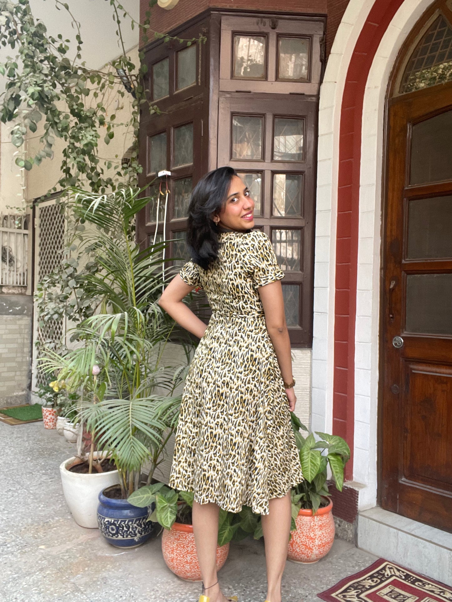 Animal Printed Wrap Dress