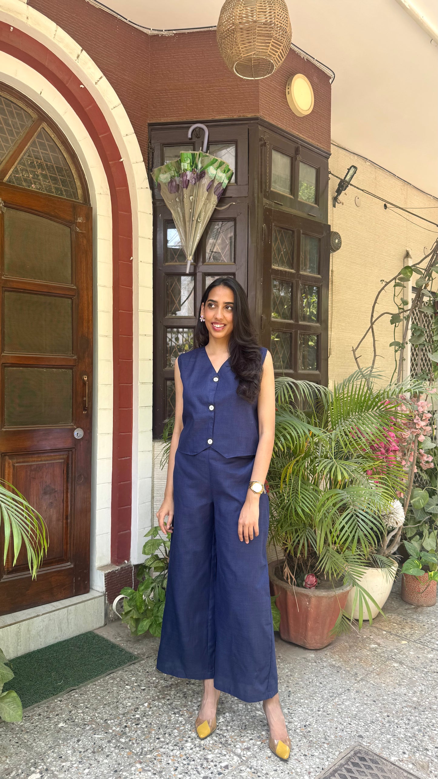 Cotton Waistcoat Set - Navy