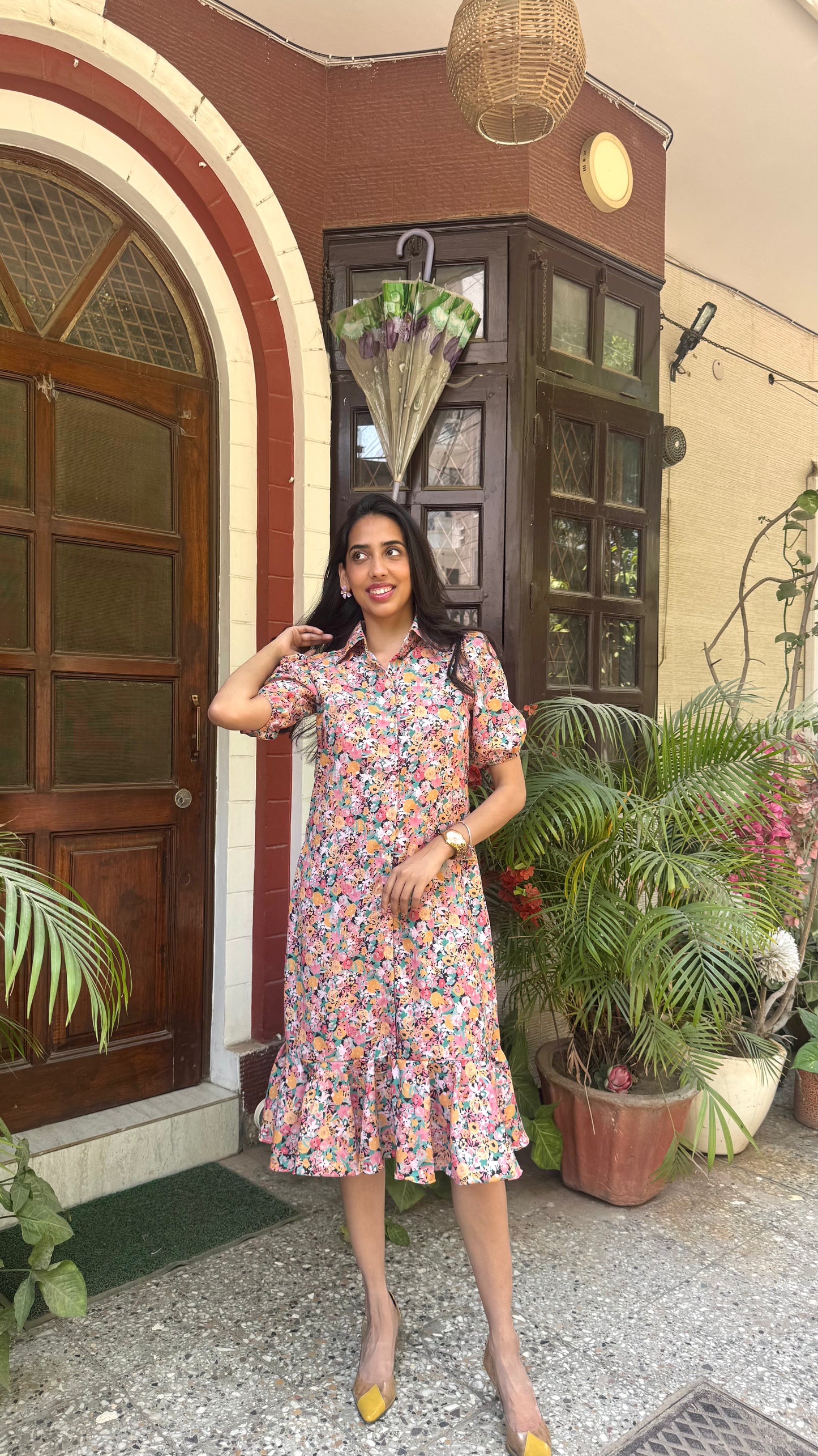 Summer Island Floral Cotton Dress – Colorful
