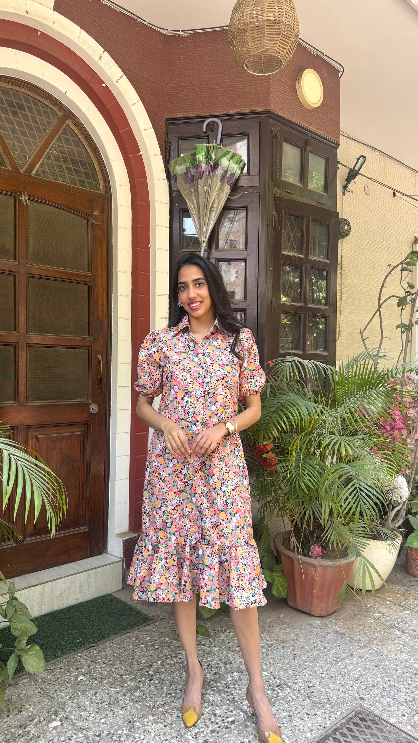 Summer Island Floral Cotton Dress – Colorful