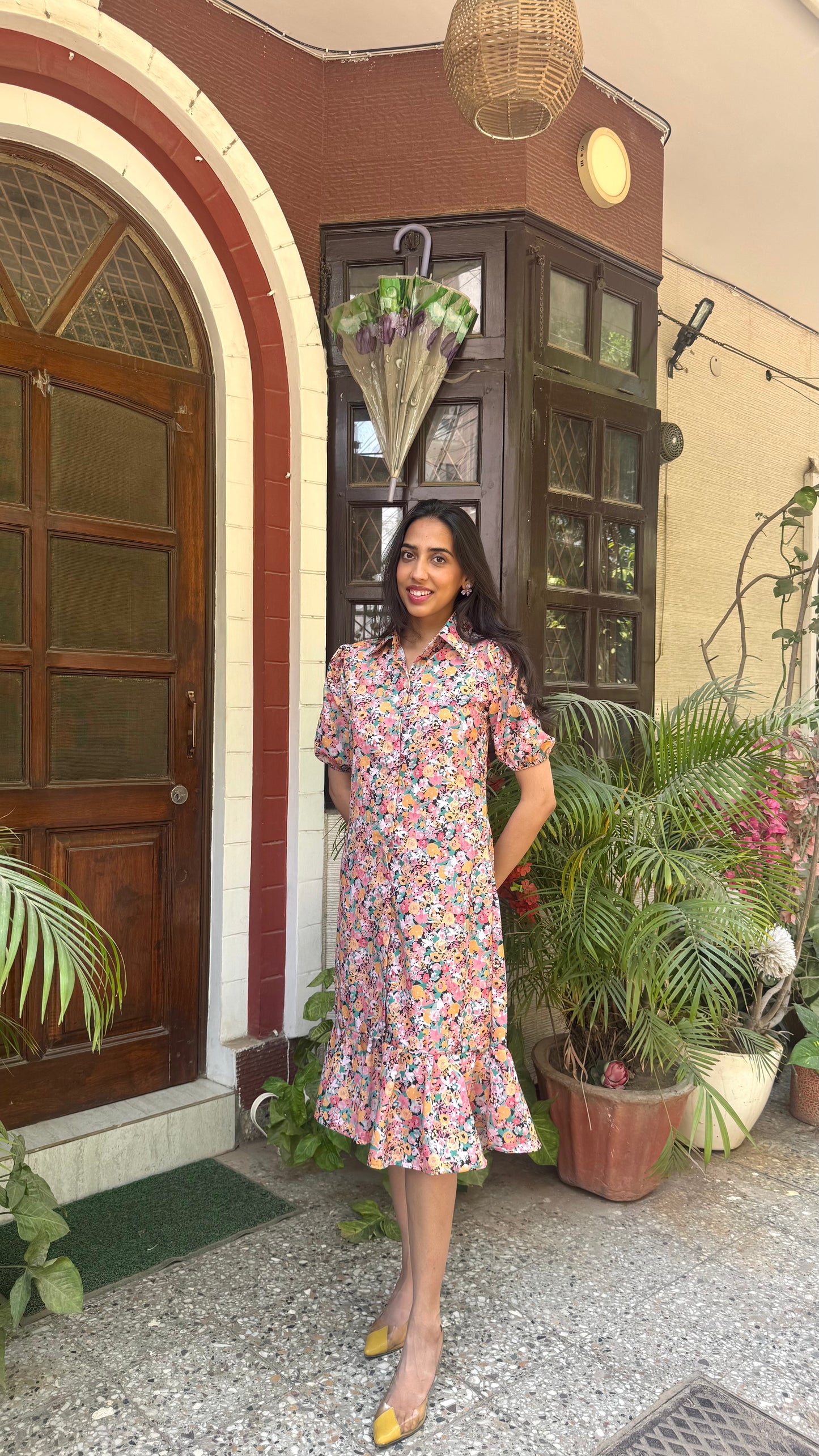 Summer Island Floral Cotton Dress – Colorful