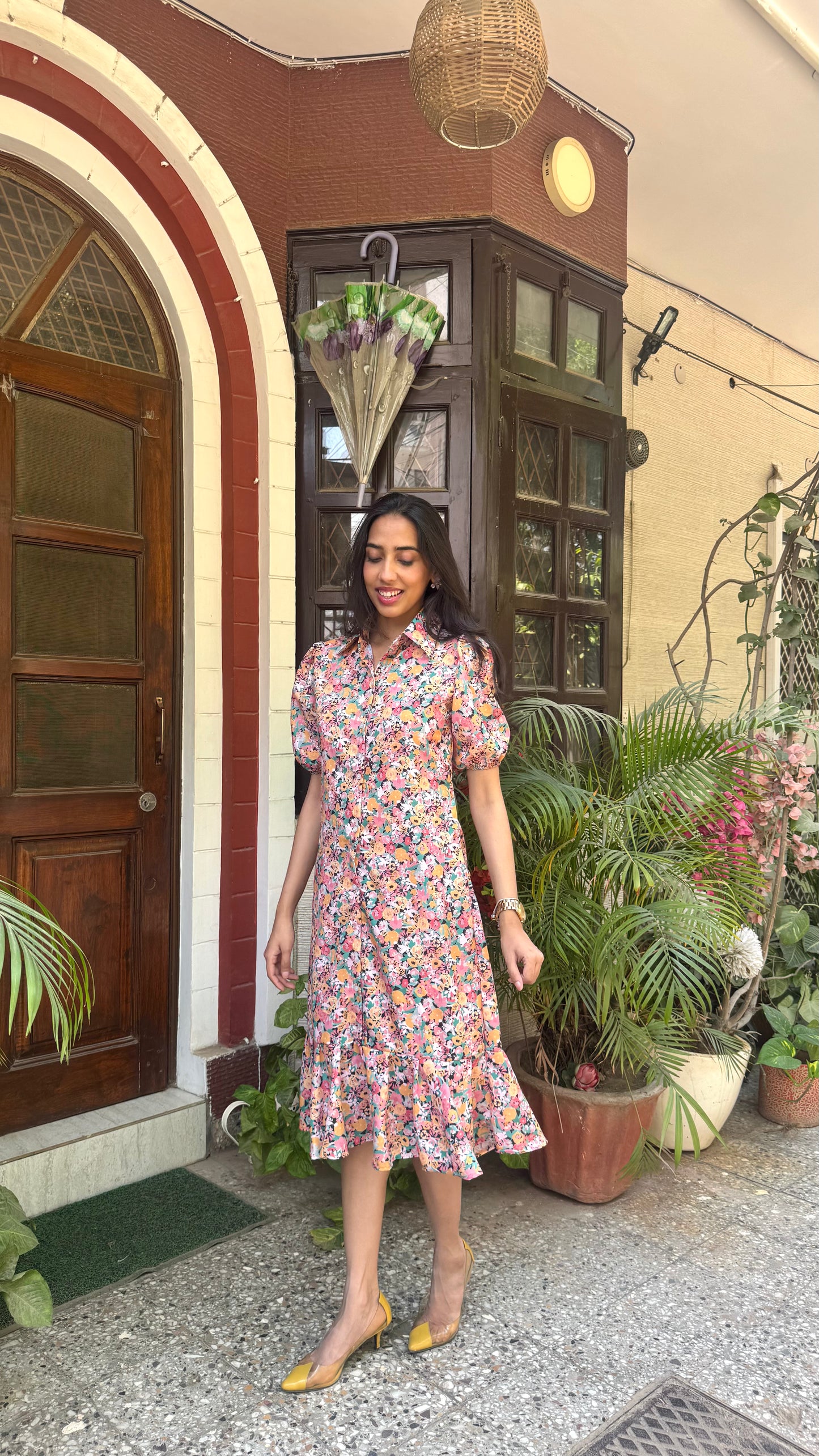 Summer Island Floral Cotton Dress – Colorful
