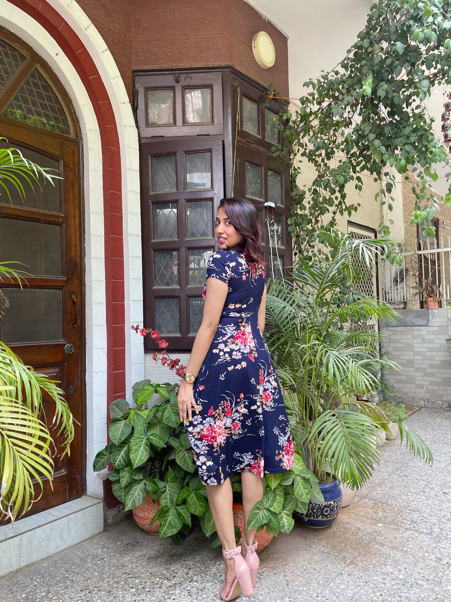 Grace Floral Dress - Blue