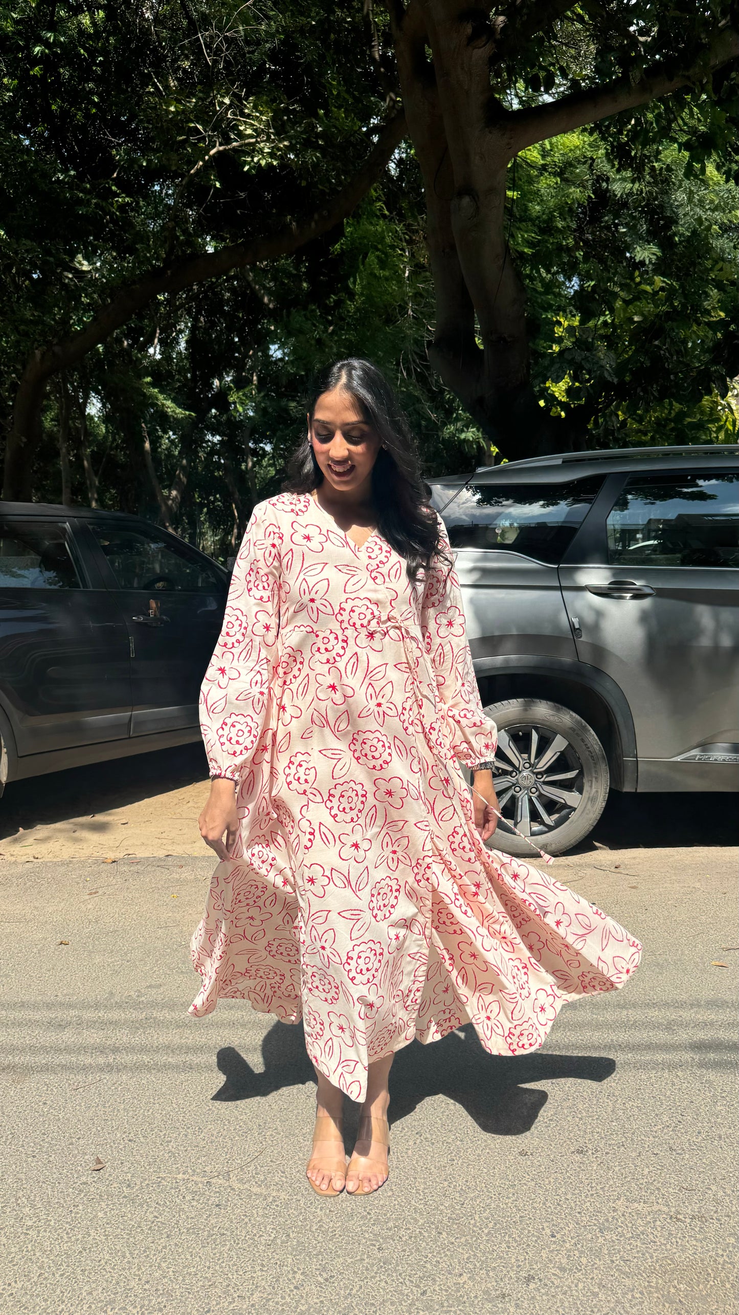 Hunny Stitched Wrap Maxi - Cream (Premium Collection)