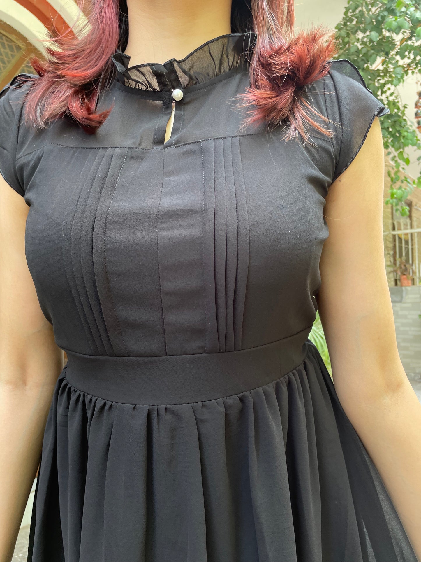 Trophy Georgette Dress- Black