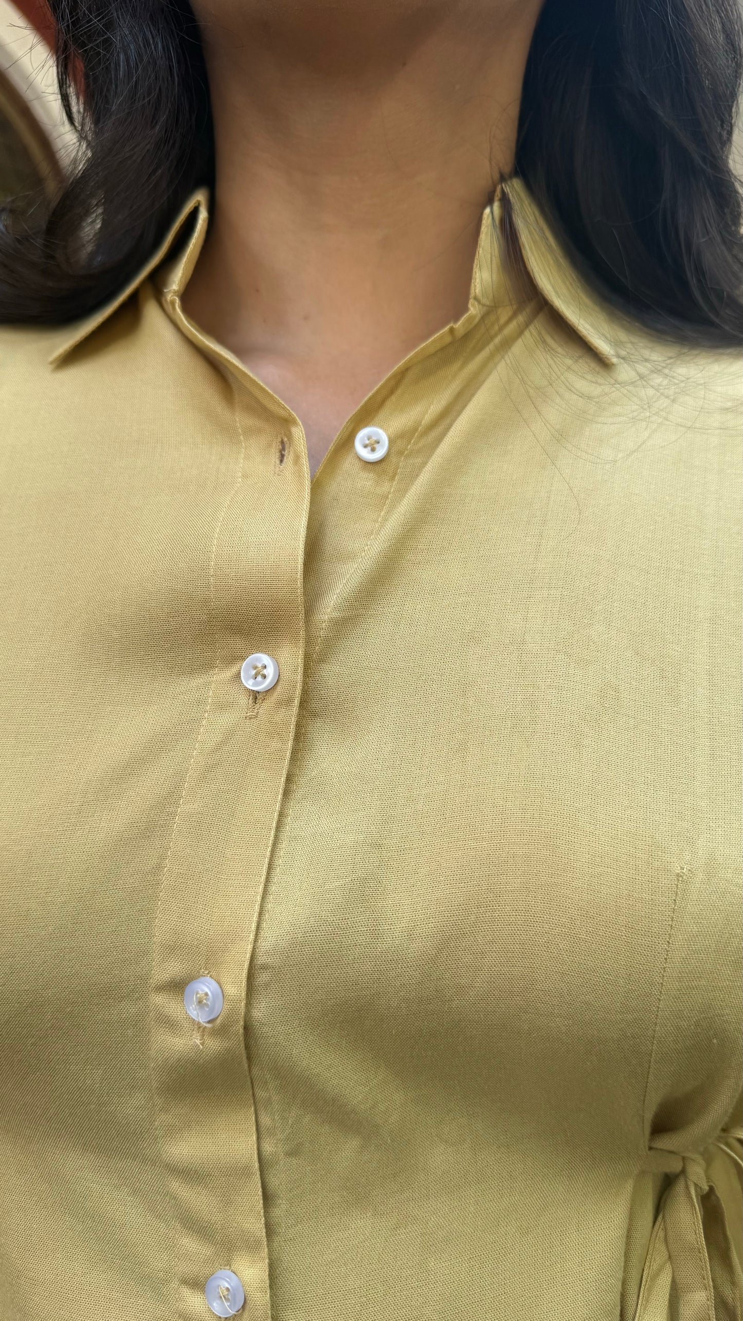 Everyday Charm Tie Up Shirt - Beige (Premium Collection)
