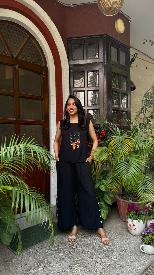 Swinging into Summer Set- Black (Premium Collection) - WITH SLEEVES FABRIC