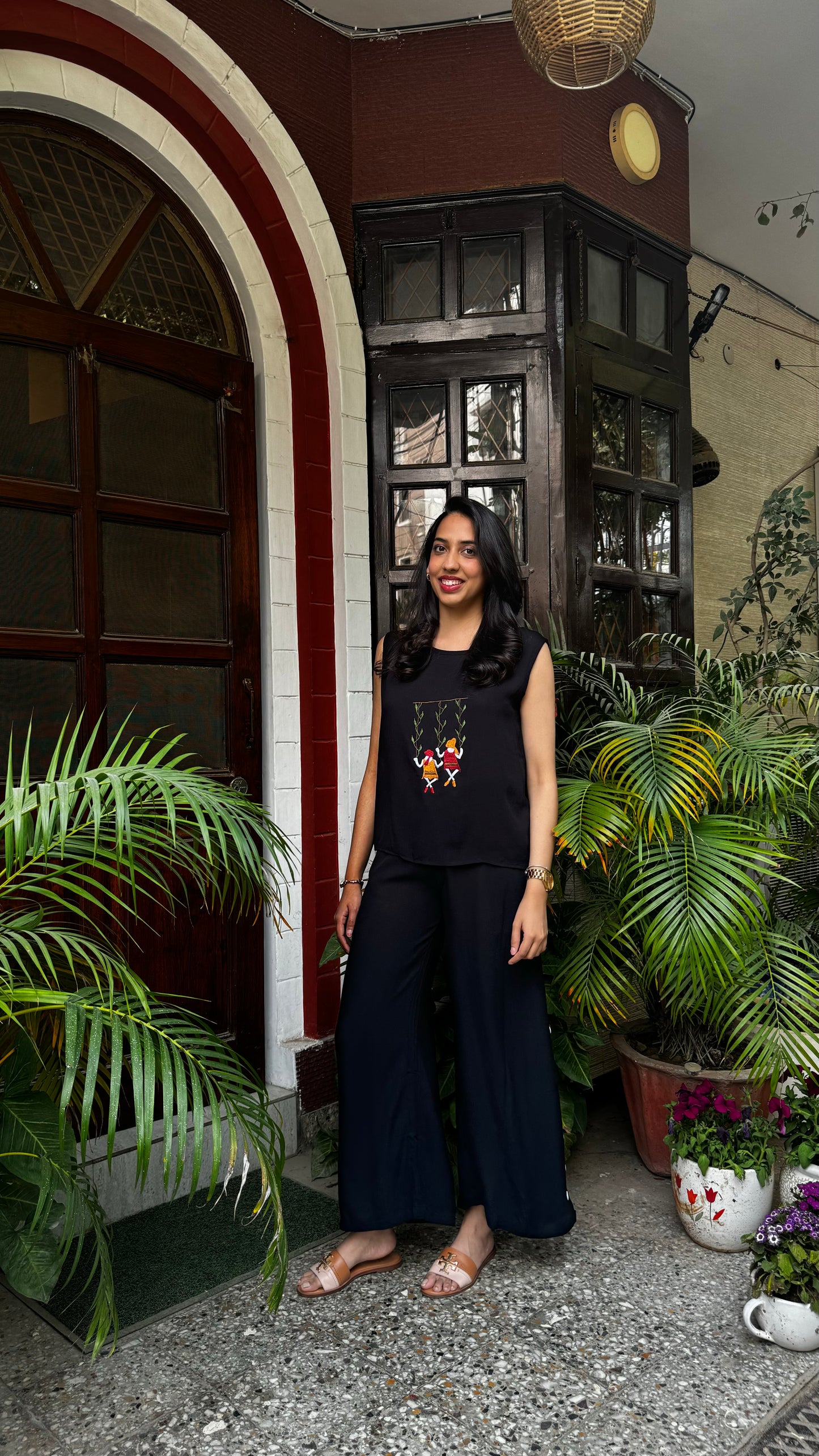 Swinging into Summer Set- Black (Premium Collection) - WITH SLEEVES FABRIC